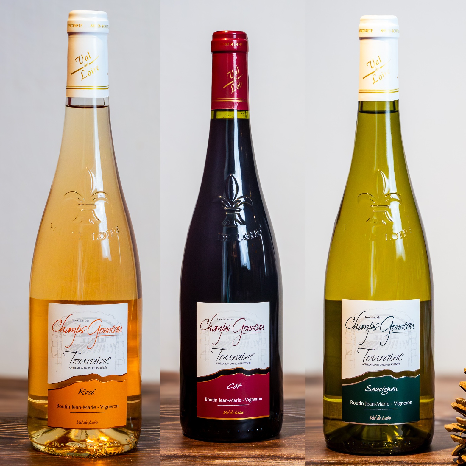 Touraine Rosé + Touraine Rouge Côt (Malbec) + Touraine Sauvignon Blanc